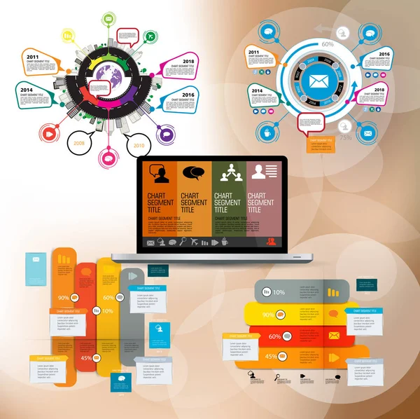 Elementos Vectoriales Infográficos Para Ilustración Empresarial — Archivo Imágenes Vectoriales