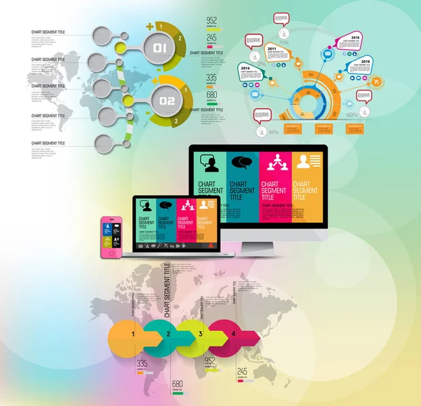 Elementos Vectoriales Infográficos Para Ilustración Empresarial — Archivo Imágenes Vectoriales