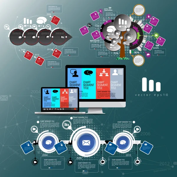 Modelo Abstrato Infográficos Ilustração Vetorial — Vetor de Stock