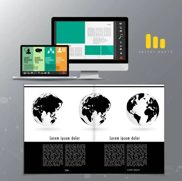 パンフレット 年次報告書や雑誌のための使用のためのテンプレートベクトルデザイン — ストックベクタ