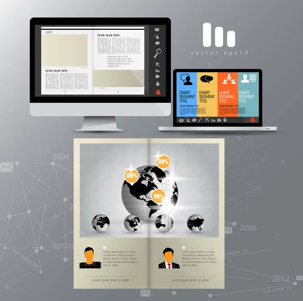 Brochura Corporativa Modelos Apresentação Fácil Usar Folheto Vetor —  Vetores de Stock