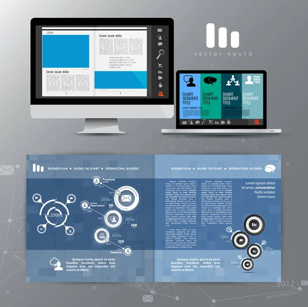 Model Vector Ontwerp Klaar Voor Gebruik Voor Brochure Jaarverslag Tijdschrift — Stockvector