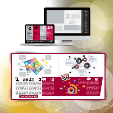 Kurumsal kitapçık veya sunu şablonları. El ilanı, kullanmak için kolay vektör.