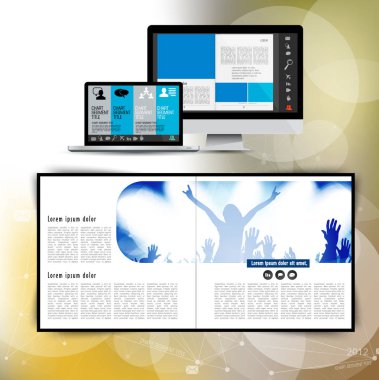 Şablon vektör tasarımı broşür, yıllık rapor veya dergi için kullanıma hazır.