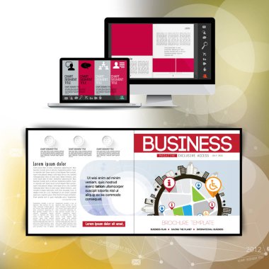 Şablon vektör tasarımı broşür, yıllık rapor veya dergi için kullanıma hazır.