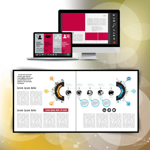 Template Vektor Design Gebrauchsfertig Für Broschüre Geschäftsbericht Oder Zeitschrift — Stockvektor