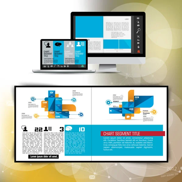 Шаблон Векторний Дизайн Готовий Використання Брошури Щорічного Звіту Або Журналу — стоковий вектор