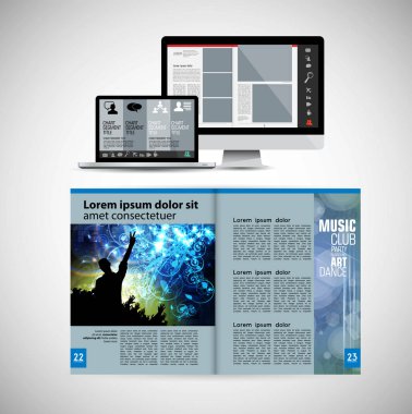 Şablon vektör tasarımı broşür, yıllık rapor veya dergi için kullanıma hazır