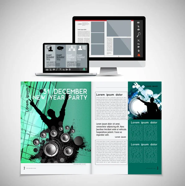 パンフレット 年次報告書や雑誌のための使用のためのテンプレートベクトルデザイン — ストックベクタ