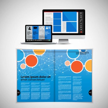 Kurumsal kitapçık veya sunu şablonları. El ilanı, kullanmak için kolay vektör.