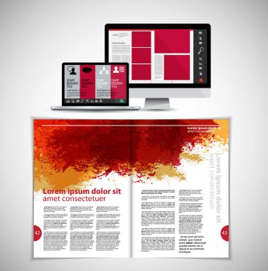 Şablon vektör tasarımı broşür, yıllık rapor veya dergi için kullanıma hazır