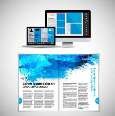 Kurumsal kitapçık veya sunu şablonları. El ilanı, kullanmak için kolay vektör.