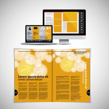 Kurumsal kitapçık veya sunu şablonları. El ilanı, kullanmak için kolay vektör.