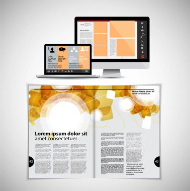 Şablon vektör tasarımı broşür, yıllık rapor veya dergi için kullanıma hazır