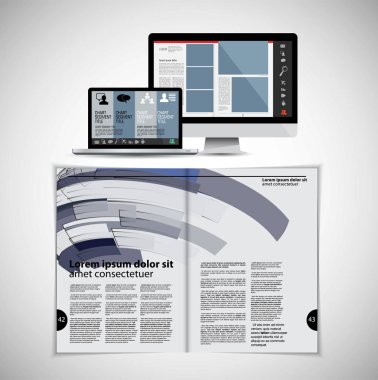 Şablon vektör tasarımı broşür, yıllık rapor veya dergi için kullanıma hazır