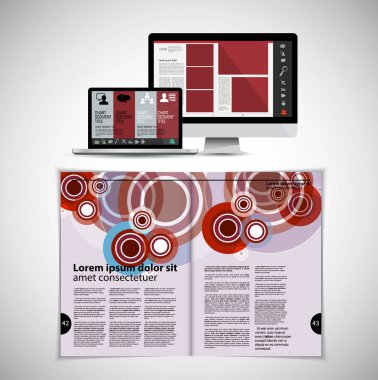 Şablon vektör tasarımı broşür, yıllık rapor veya dergi için kullanıma hazır