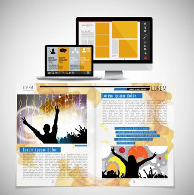 Template vector design ready for use for brochure, annual report or magazine clipart