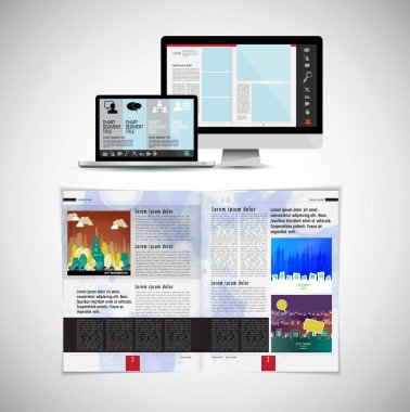 Şablon vektör tasarımı broşür, yıllık rapor veya dergi için kullanıma hazır