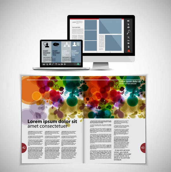 Şablon Vektör Tasarımı Broşür Yıllık Rapor Veya Dergi Için Kullanıma — Stok Vektör