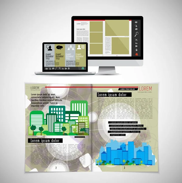 Plantilla Diseño Vectorial Listo Para Uso Para Folleto Informe Anual — Archivo Imágenes Vectoriales