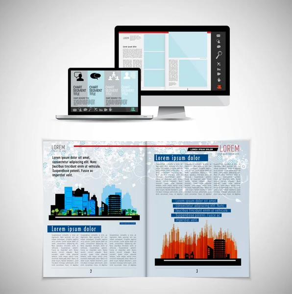 Mall Vektor Design Klar För Användning För Broschyr Årsrapport Eller — Stock vektor