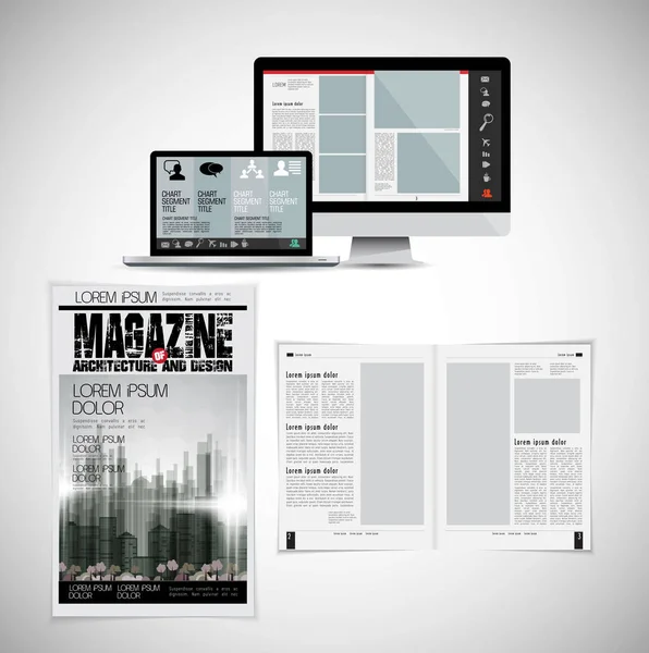 Revista Negocios Diseño Folleto Fácil Editar — Vector de stock