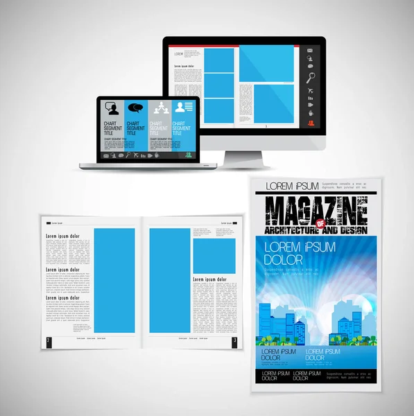 Magazine Affaires Mise Page Brochure Facile Modifier — Image vectorielle