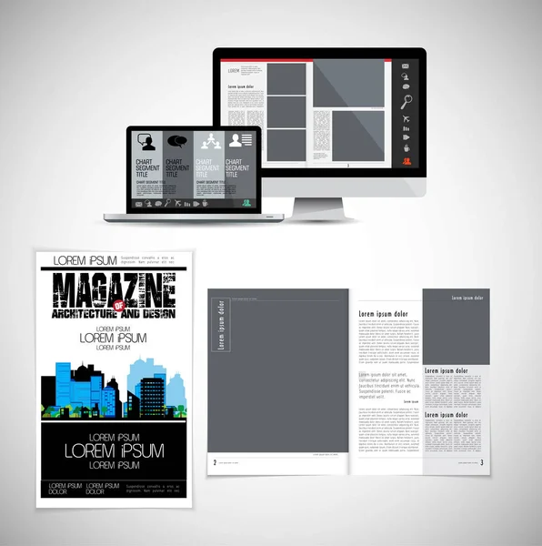 Business Magazine Brochure Lay Out Eenvoudig Bewerken — Stockvector