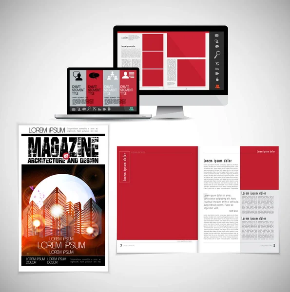 Magazine Affaires Mise Page Brochure Facile Modifier — Image vectorielle