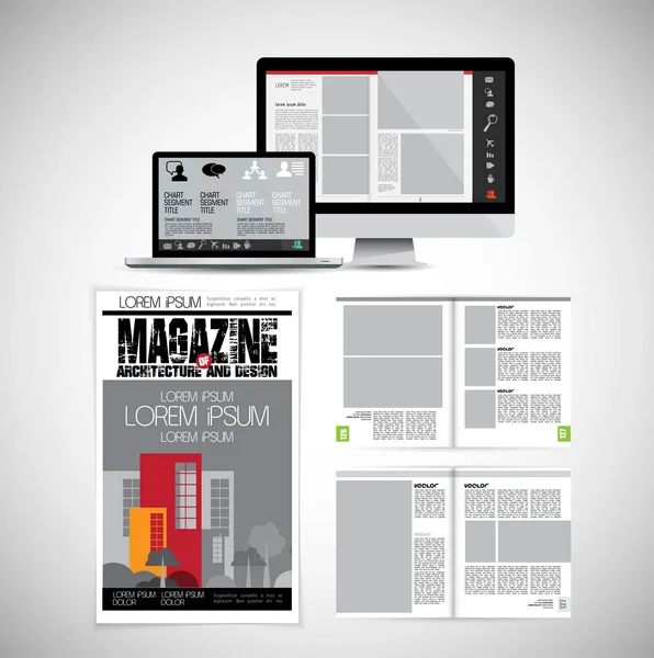 Magazine Affaires Mise Page Brochure Facile Modifier — Image vectorielle