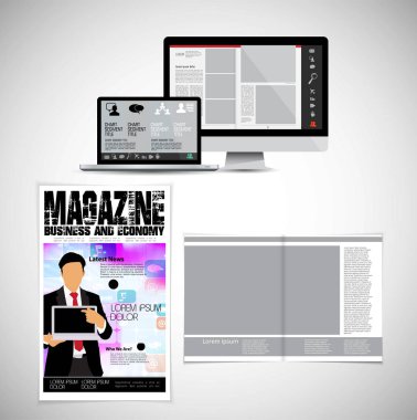 Şablon vektör tasarımı broşür, yıllık rapor veya dergi için kullanıma hazır