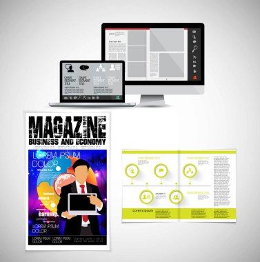 Şablon vektör tasarımı broşür, yıllık rapor veya dergi için kullanıma hazır