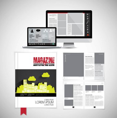 Şablon vektör tasarımı broşür, yıllık rapor veya dergi için kullanıma hazır