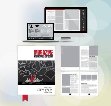 Şablon vektör tasarımı broşür, yıllık rapor veya dergi için kullanıma hazır