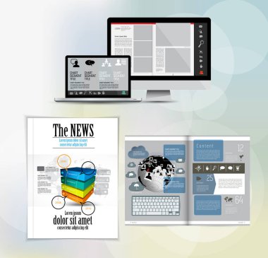 Şablon vektör tasarımı broşür, yıllık rapor veya dergi için kullanıma hazır