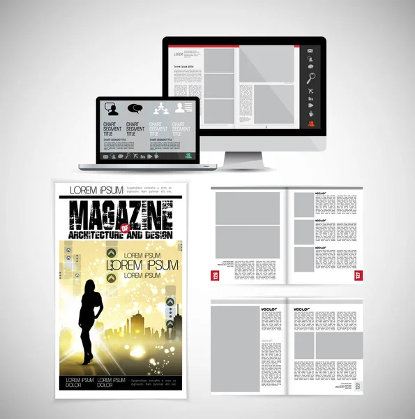 Magazine Affaires Mise Page Brochure Facile Modifier — Image vectorielle