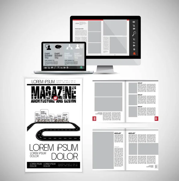 Magazine Affaires Mise Page Brochure Facile Modifier — Image vectorielle