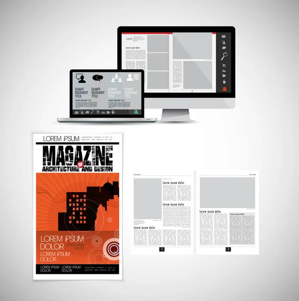 Business Magazine Brochure Lay Out Eenvoudig Bewerken — Stockvector