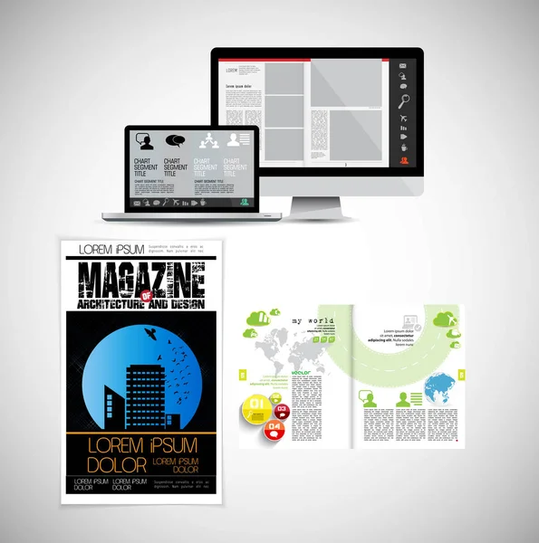 Business Magazine Brochure Layout Easy Editable — Stock Vector