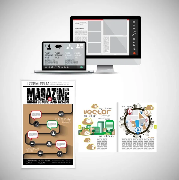 Magazine Affaires Mise Page Brochure Facile Modifier — Image vectorielle