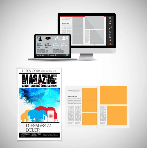 Magazine Affaires Mise Page Brochure Facile Modifier — Image vectorielle