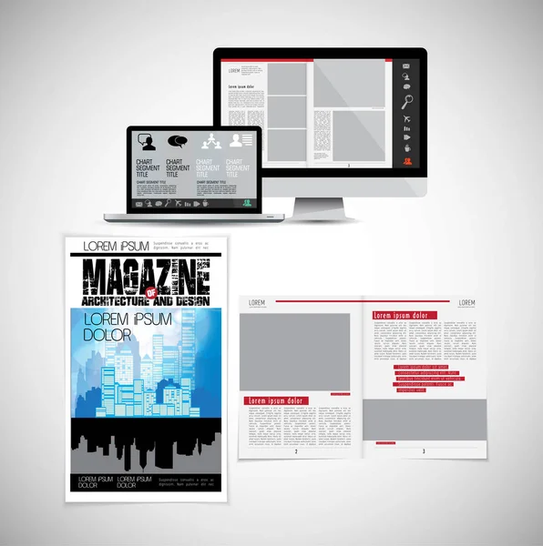 Revista Negócios Layout Brochura Fácil Editável — Vetor de Stock