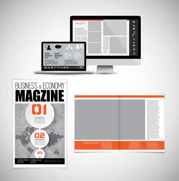 Model Vector Ontwerp Klaar Voor Gebruik Voor Brochure Jaarverslag Tijdschrift — Stockvector