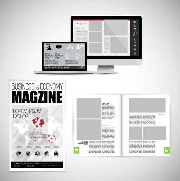 可用于小册子 年报或杂志的模板矢量设计 — 图库矢量图片