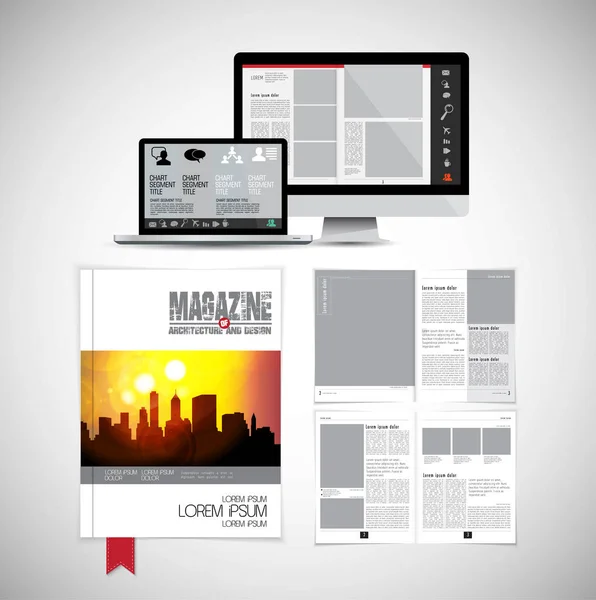 Modèle Vectoriel Prêt Emploi Pour Brochure Rapport Annuel Magazine — Image vectorielle