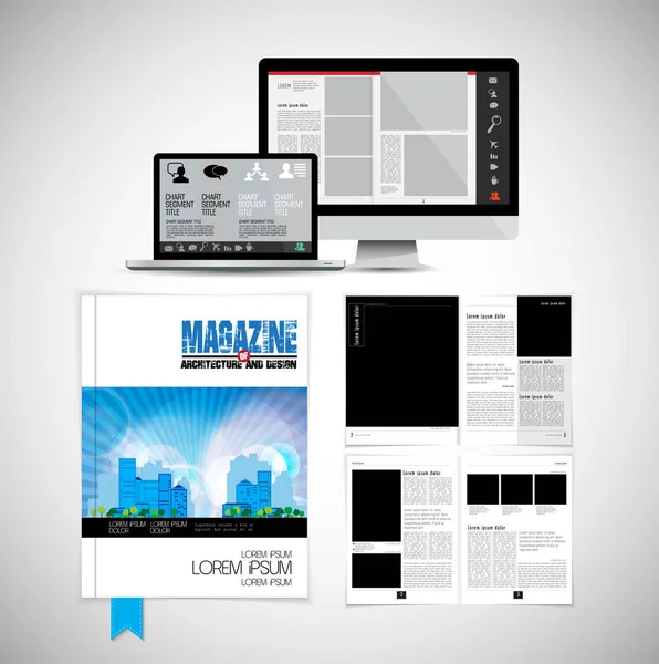 Modèle Vectoriel Prêt Emploi Pour Brochure Rapport Annuel Magazine — Image vectorielle