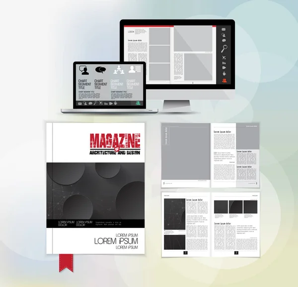 Modèle Vectoriel Prêt Emploi Pour Brochure Rapport Annuel Magazine — Image vectorielle