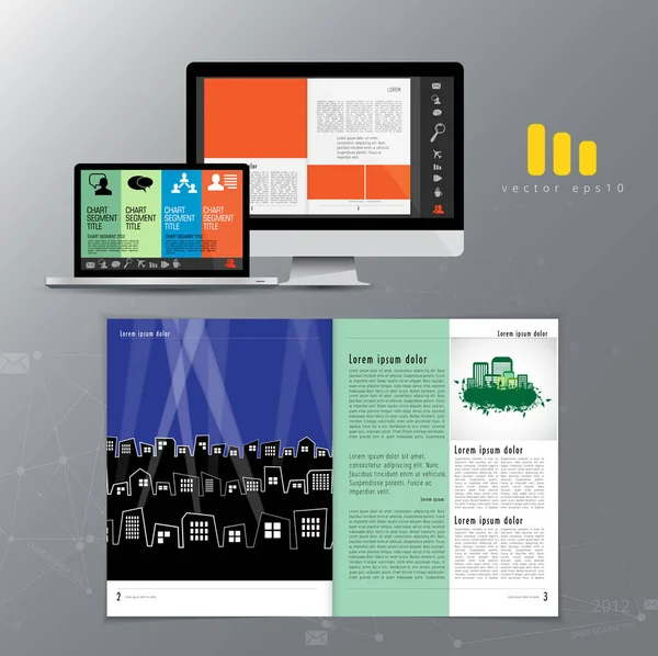 Layout Della Brochure Aziendale Vettore — Vettoriale Stock