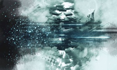 dijital teknoloji arka plan 3D render