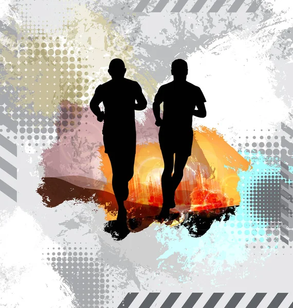 Jeunes Fitness Runners Illustration Vectorielle — Image vectorielle